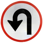 Reflective Aluminum Sign - Diamond Grade Reflective Aluminum Left U Turn Sign